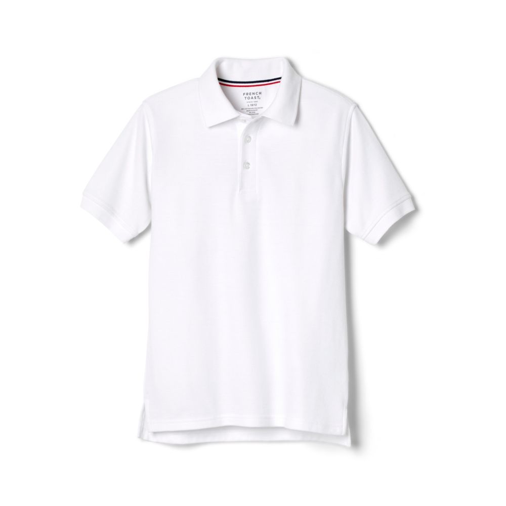 Boys' Classic Piqué School Uniform Polo – White