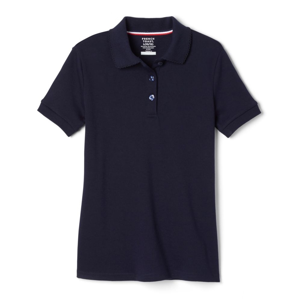 Classic Girls' Short Sleeve School Uniform Polo – Navy