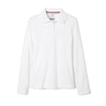 Classic Girls' Long Sleeve School Uniform Polo – White