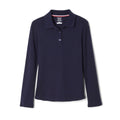 Classic Girls' Long Sleeve School Uniform Polo – Navy