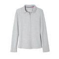 Classic Girls' Long Sleeve School Uniform Polo – Heather Gray