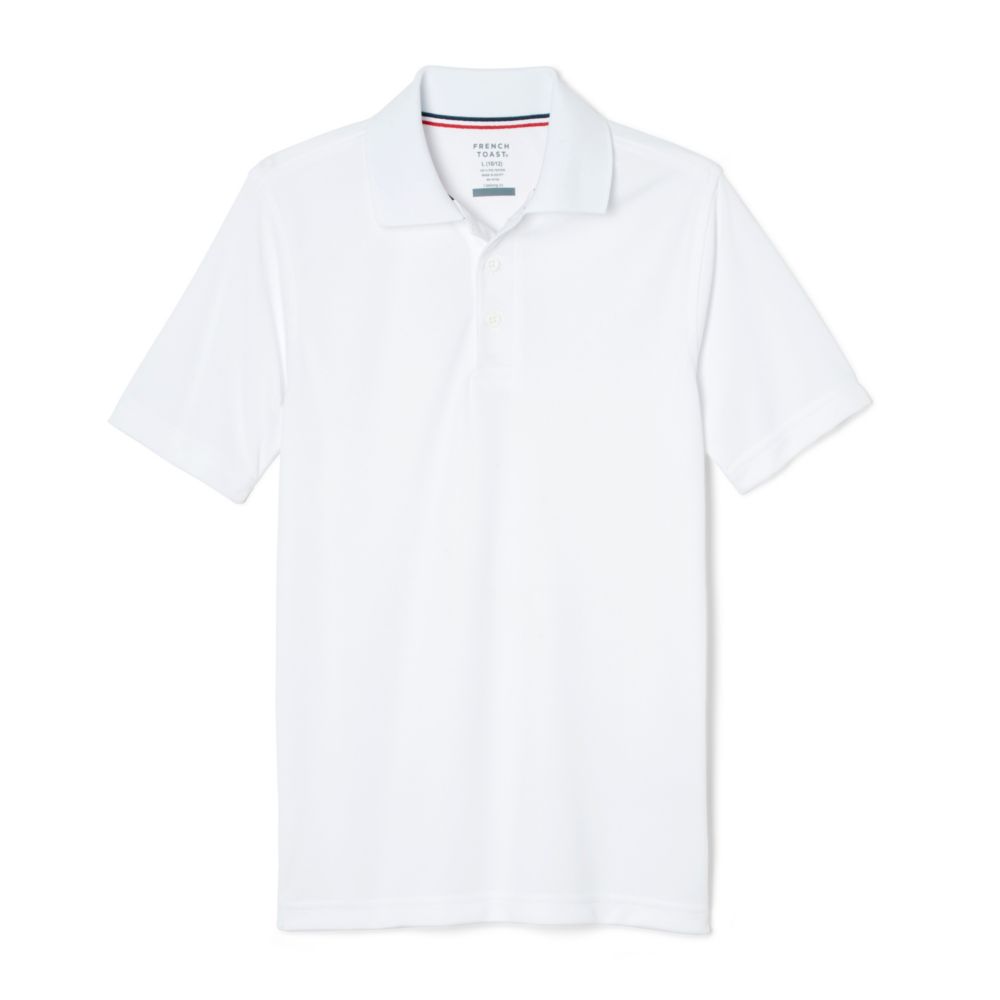 Boys' Performance Sport School Uniform Polo – White