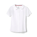 Girls' Classic Short Sleeve Woven School Blouse – White