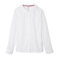 Girls' Classic Long Sleeve Woven School Blouse – White